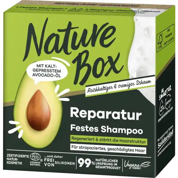 Reparatur Festes Shampoo Avocado-Öl