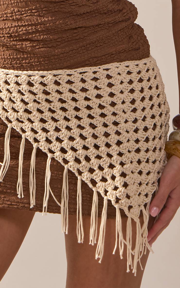 Crème Ceinture Foulard Au Crochet