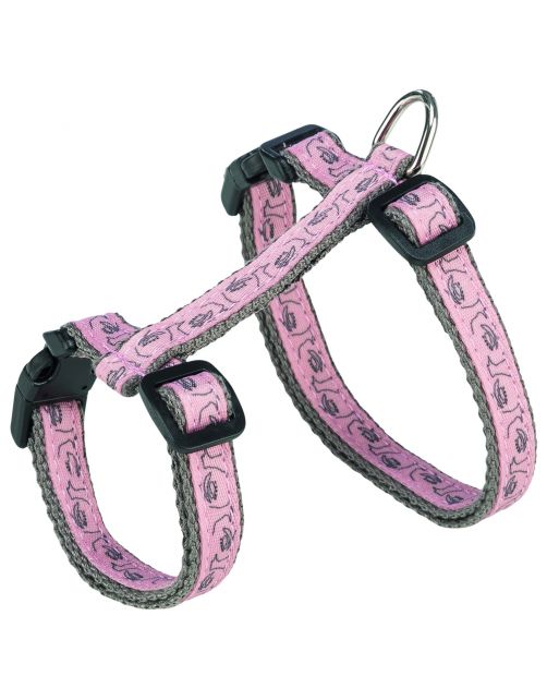 Trixie Kattentuig Met Riem 27–45 Cm\/13 Mm. 1.20 M - Kattenharnas - 27-45 cm Grijs Roze