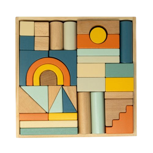 Bauklötze aus Holz Blau