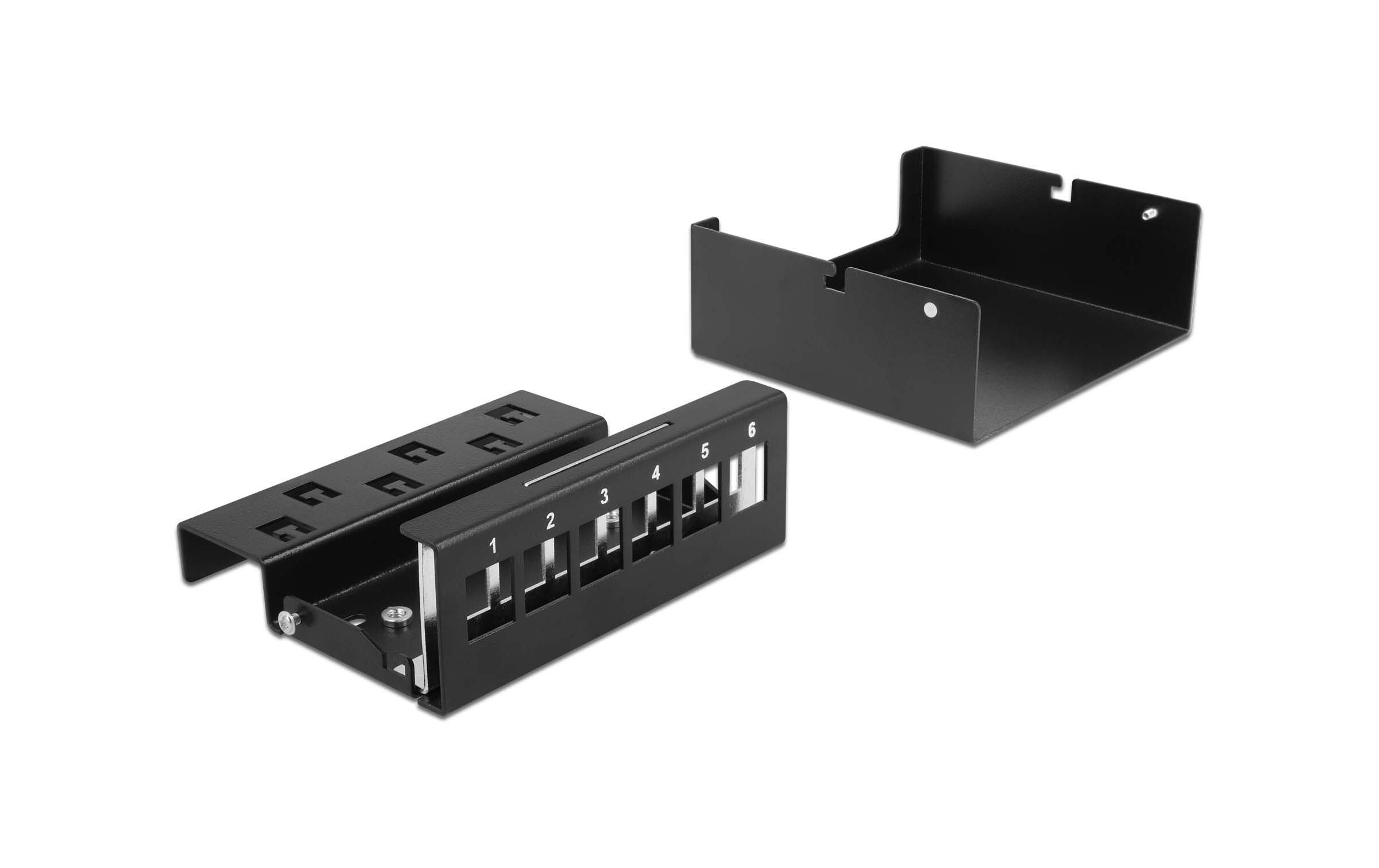 Gehäuse Keystone Patchpanel 6 Port schwarzKeystone Patchpanel 6 Port schwarz