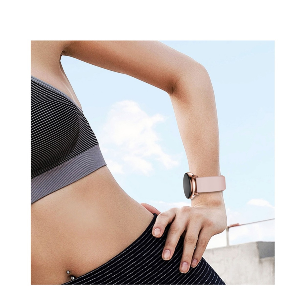 Samsung Galaxy Watch (42mm) Silikon Sport Armband mit Dornschliesse (Gelenkumfang: 160-210mm) - Rosa