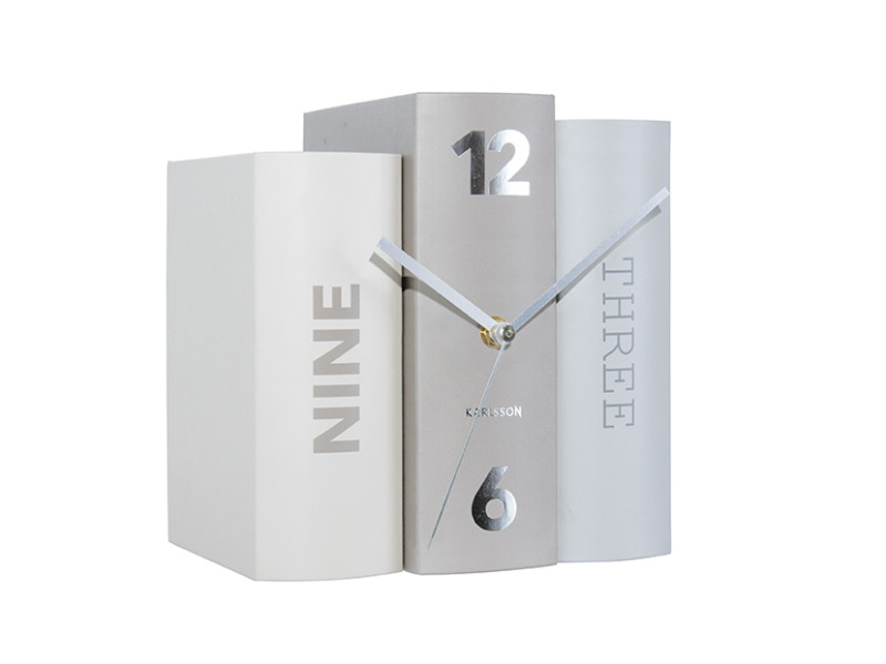 Table Clock Book KA5628 Grey