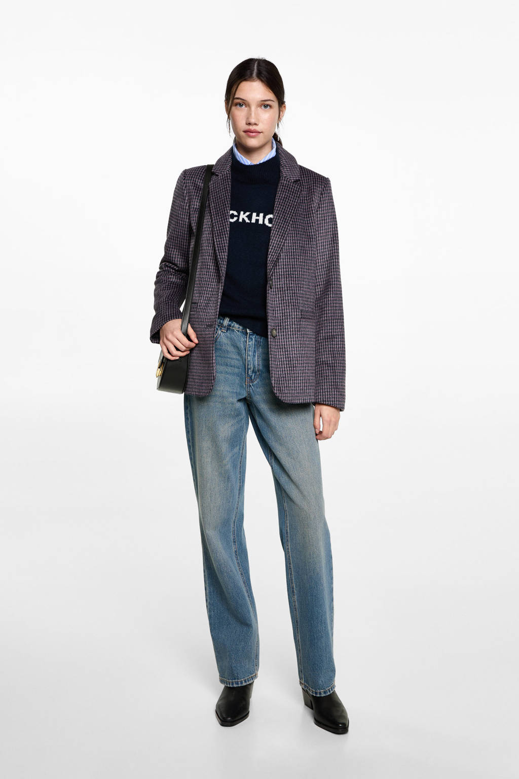 MANGO TEEN regular fit blazer paars