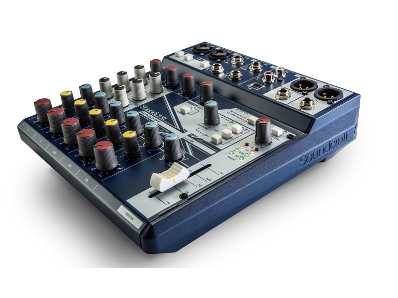 Soundcraft Mischpult Notepad-8FX Kompakter Analog Mixer mit USB Interface