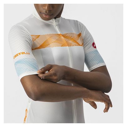 Maillot Manches Courtes Femme Castelli Fenice Blanc / Orange