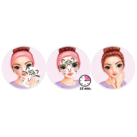 Depesche TOPModel Tuchmaske Tier BEAUTY and ME, 1 Stück, 3-Fach sortiert