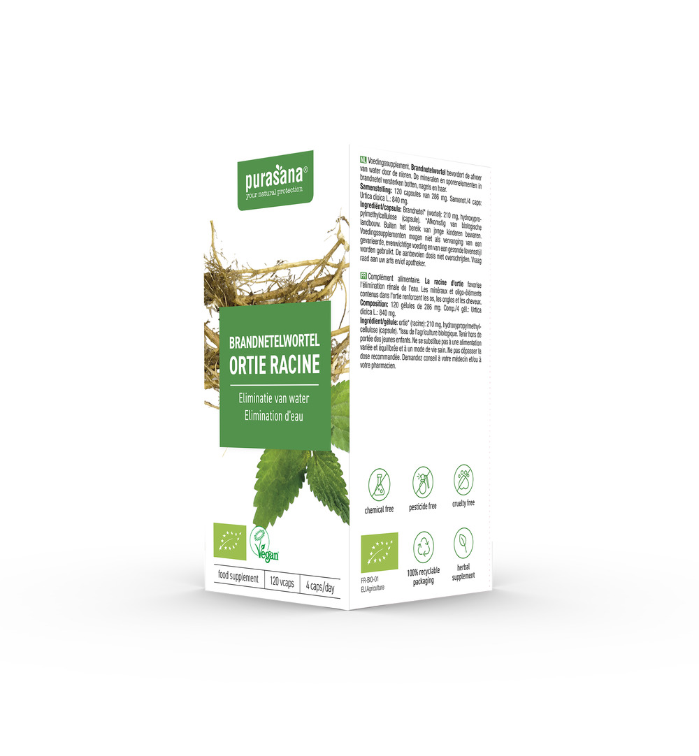 Purasana Brandnetelwortel/Ortie Racine Vegan Bio (120 vega capsules)