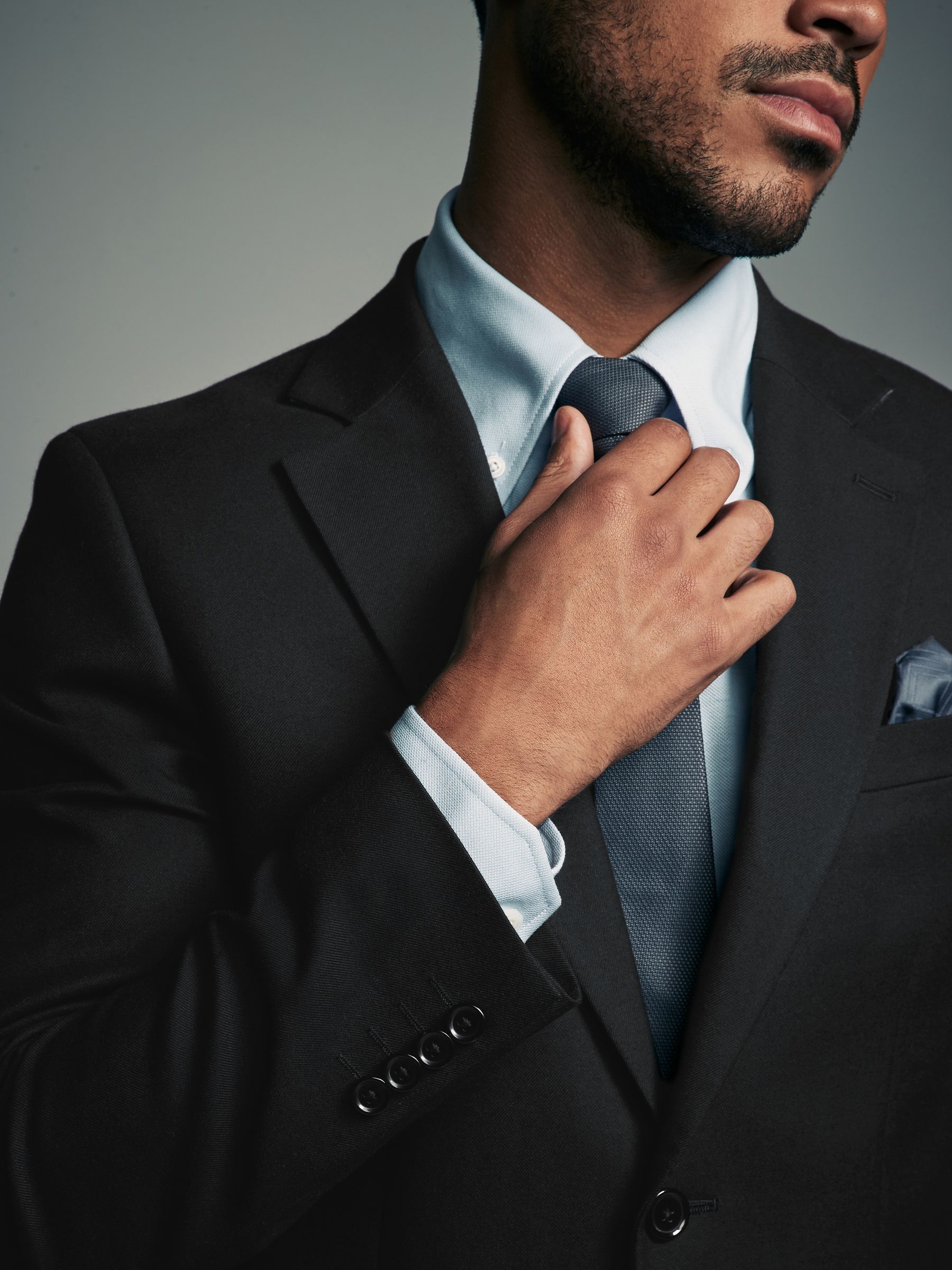 Zwart - Slim-fit flanellen colbert