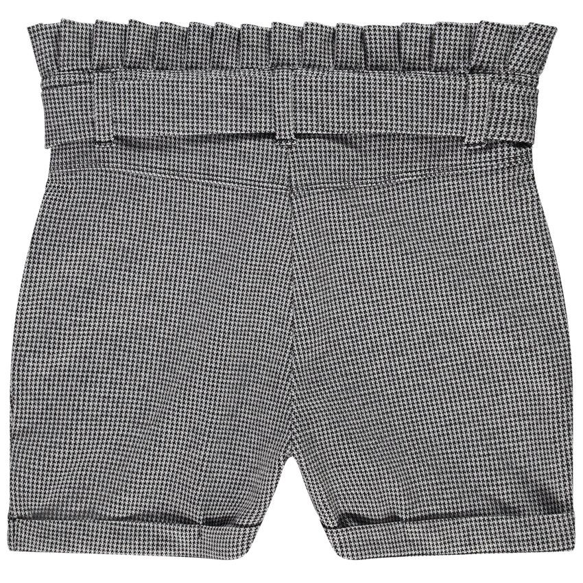 Short à carreaux avec ceinture à nouer pour fille - Gris foncé