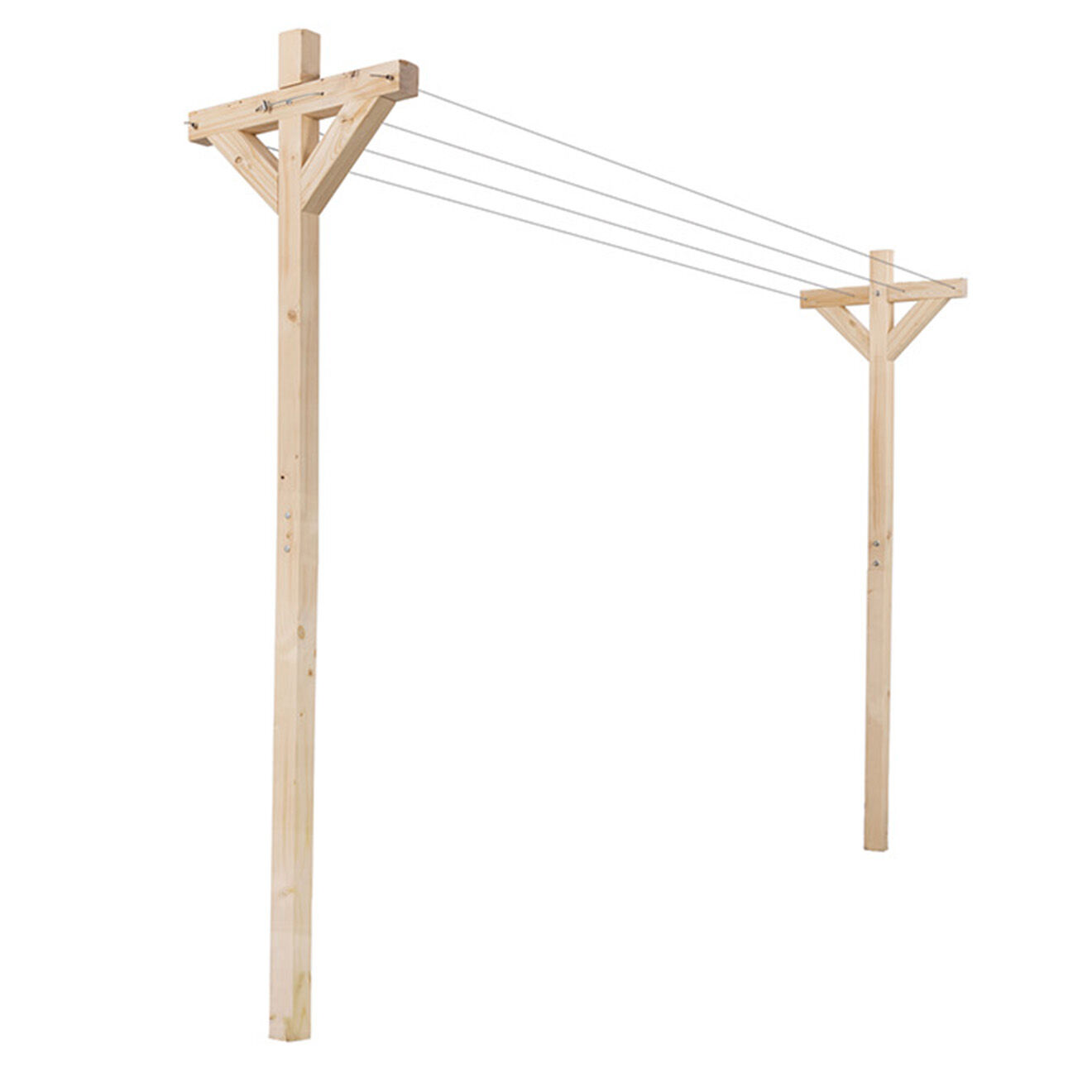 Idomya Etendoir à Linge en Bois - 300/340x60x180/205 cm