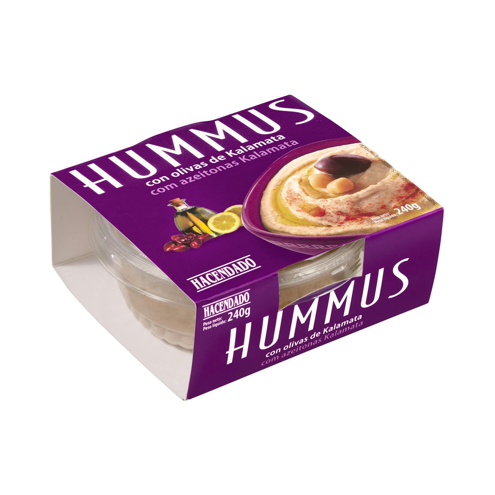 Houmous de pois chiches Hacendado aux olives de Kalamata
