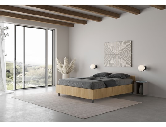 ITYHOME - Lit coffre nuamo 140x200 chêne nature