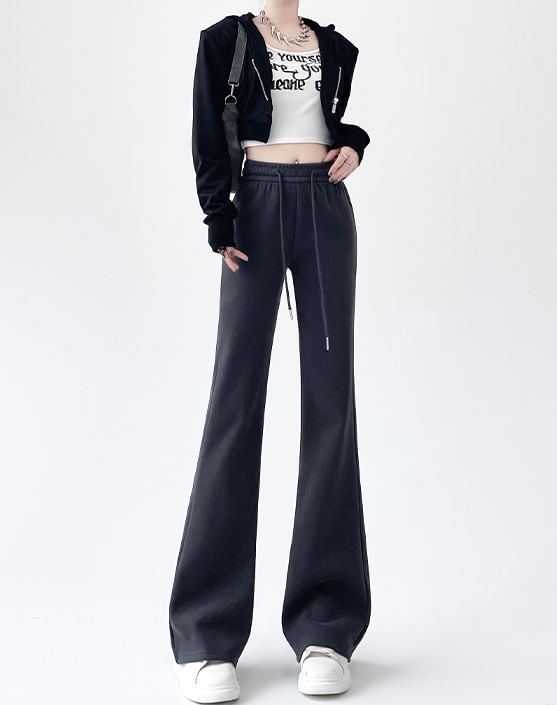 evanesce - Bootcut joggingbroek met trekkoord in de taille