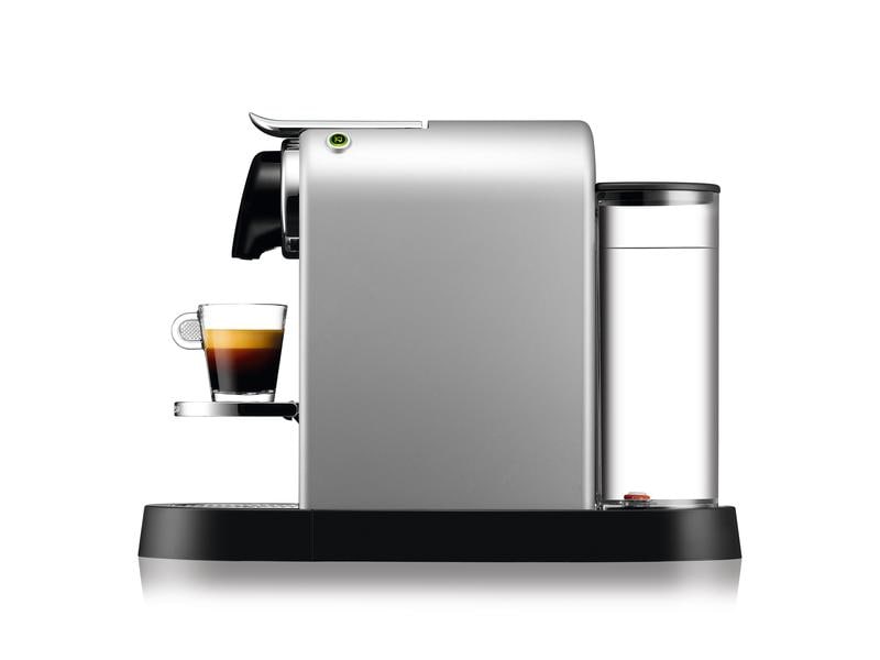 Krups Kaffeemaschine Nespresso CitiZ XN741B Silber Elegante Kapselmaschine der Original Line mit geringem Platzbedarf