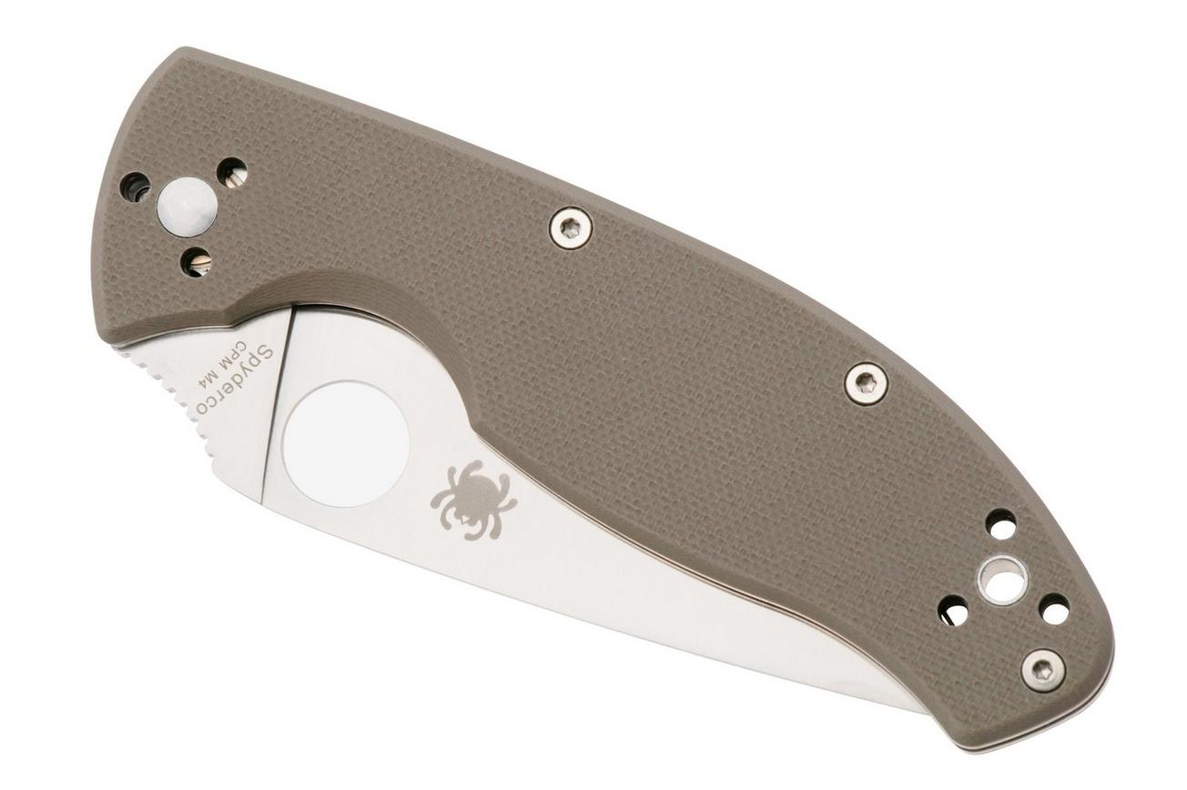 Spyderco Tenacious C122GBNM4PS, CPM M4, Brown G10, partly serrated zakmes