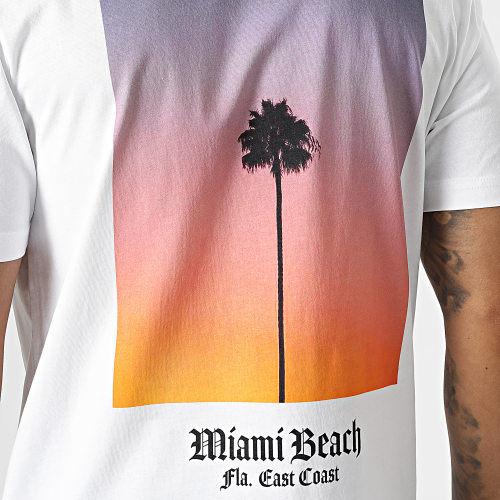 Tee Shirt Oversize Large Miami Basket Ball Blanc