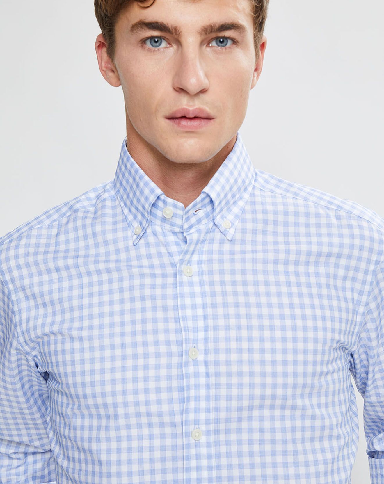 Hackett London Chemise Chiy Moyen 3D  à carreaux bleue