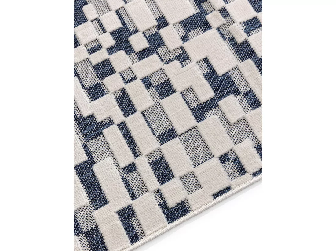 Tapis d'extérieur & intérieur Kaleo Bleu/Blanc 140x200 cm