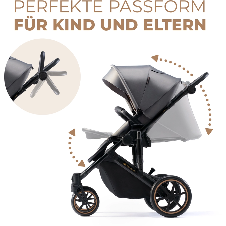 Kinderkraft Kombikinderwagen PRIME 2 2 in 1 Shadow Grey