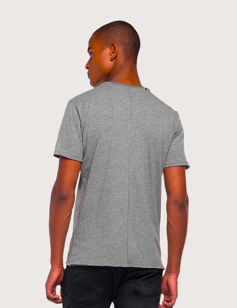 REPLAY T-SHIRT HOMME MANCHES COURTES BASIQUE COL ROND ANTHRACITE