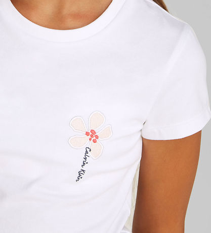 Calvin Klein T-Shirt - Small Flower - Bright White