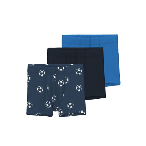 Name It Football 3-pak Boxershorts, Dark Denim, 104 cm