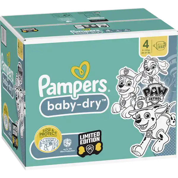 Baby dry Windeln Gr.4 Maxi (9-14 kg) Monatsbox Paw Patrol