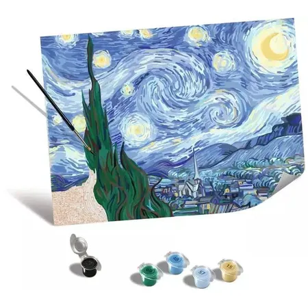 Ravensburger CreArt Malen nach Zahlen - Leinwand ART Collection: Sternennacht (Van Gogh)
