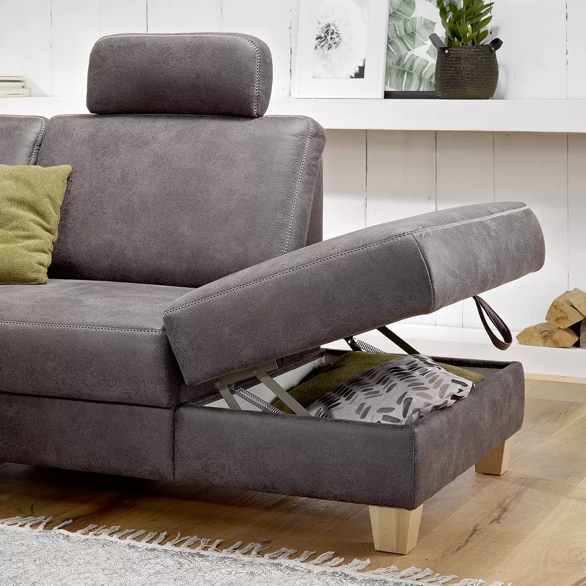 Wohnlandschaft Visconti 252 x 120 Anthrazit