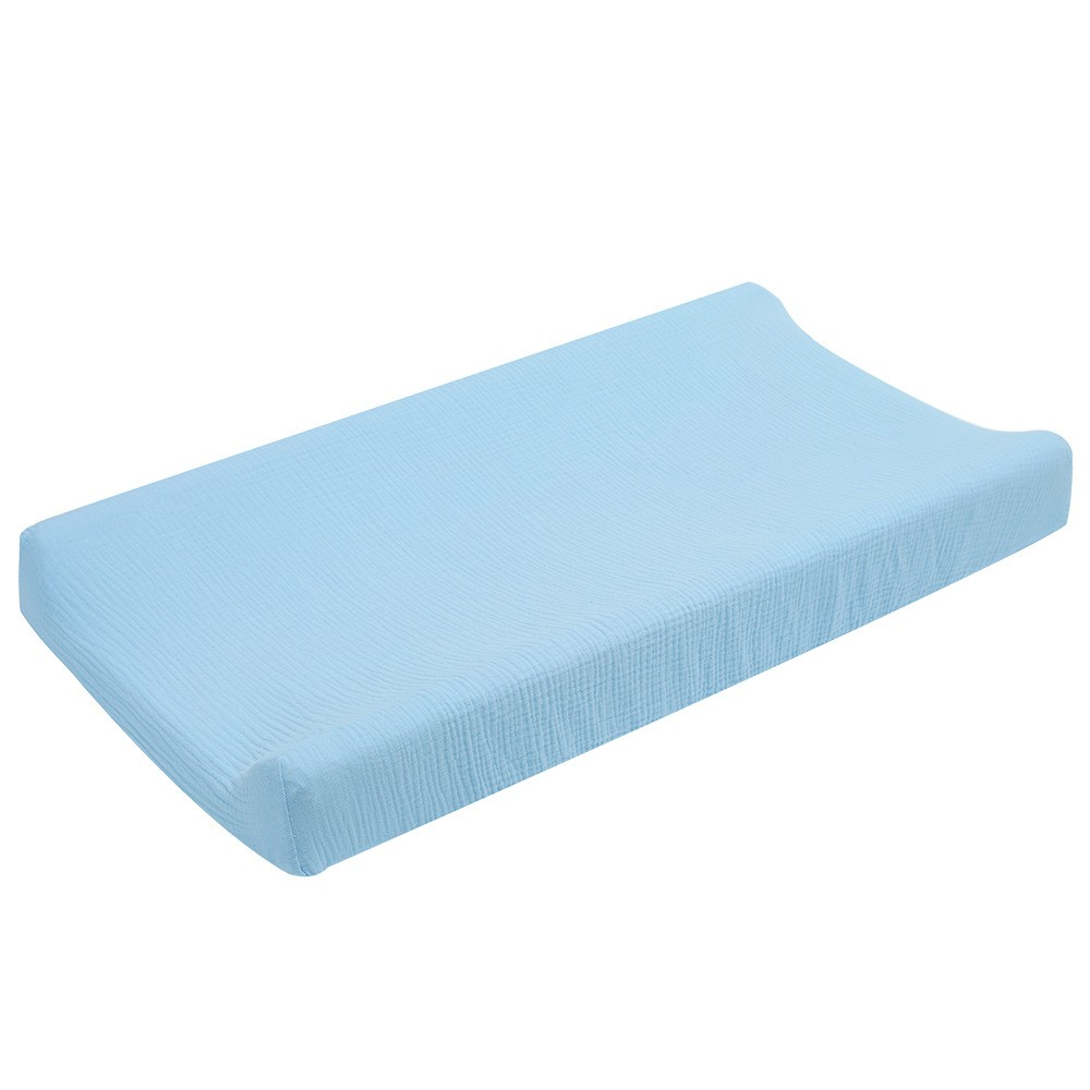 (80x40cm) Baumwoll Baby Wickelkissen Überzug Wickelauflage Spannbezug - Blau