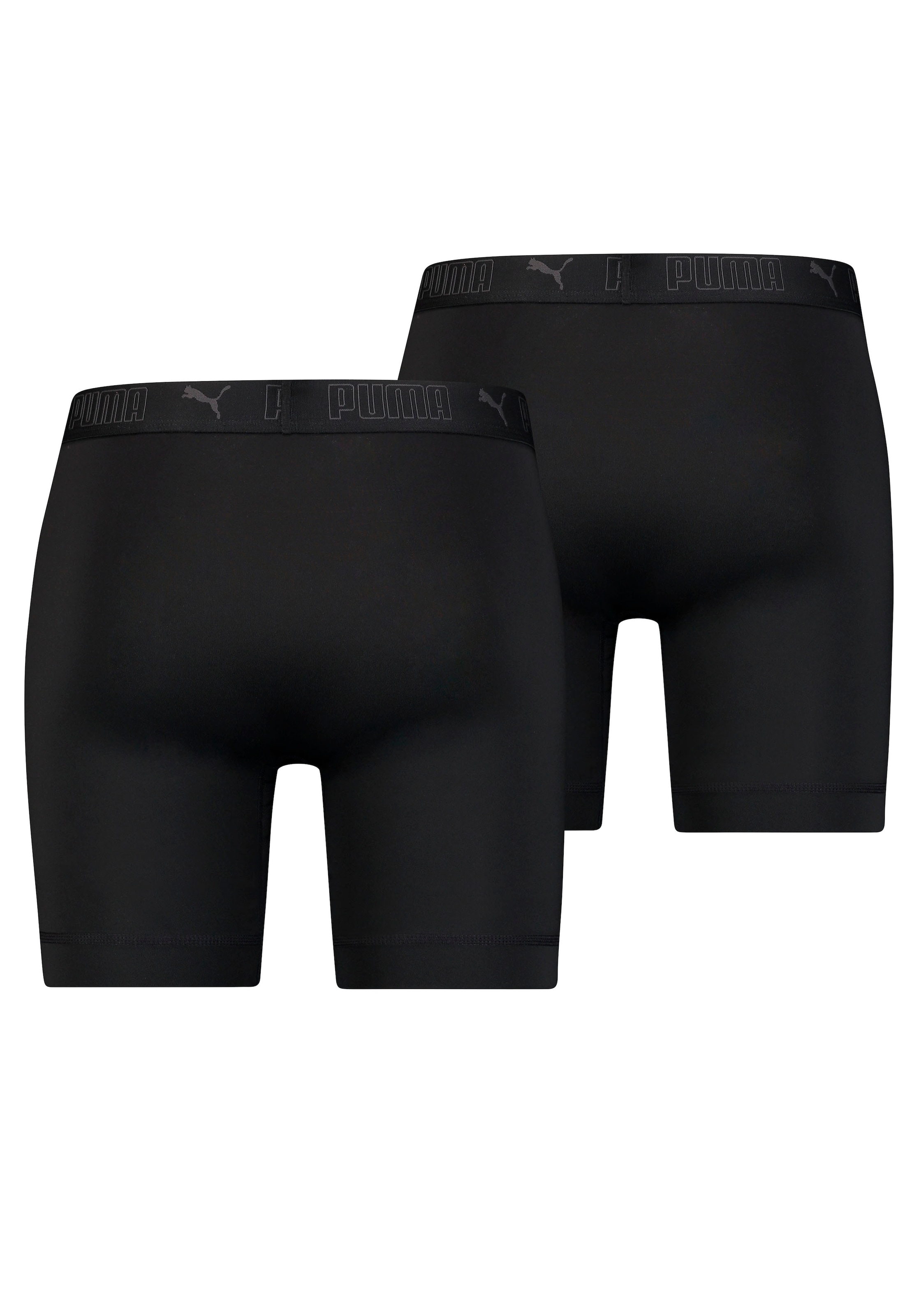 PUMA Boxershorts »PUMA MEN SPORT MICROFIBER LONG BOXERS 2P«, 2er Packer Packung, mit Logo-Bund