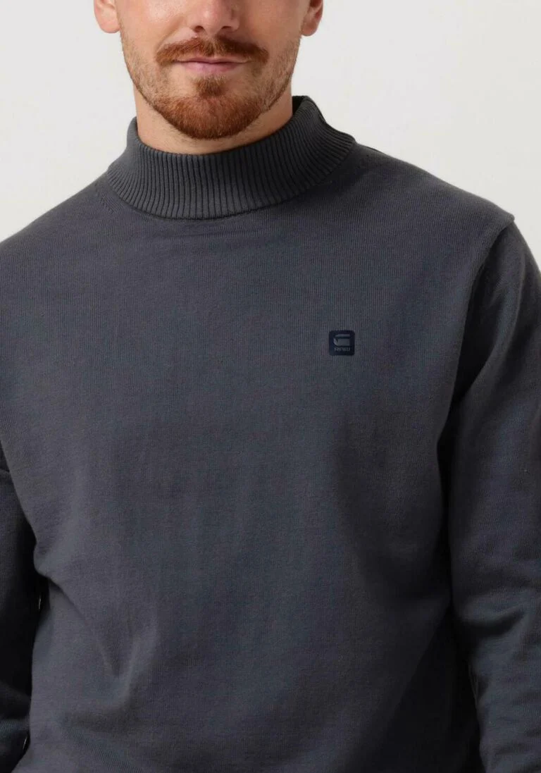 G-STAR RAW blauwe g-star raw trui premium core mock knit