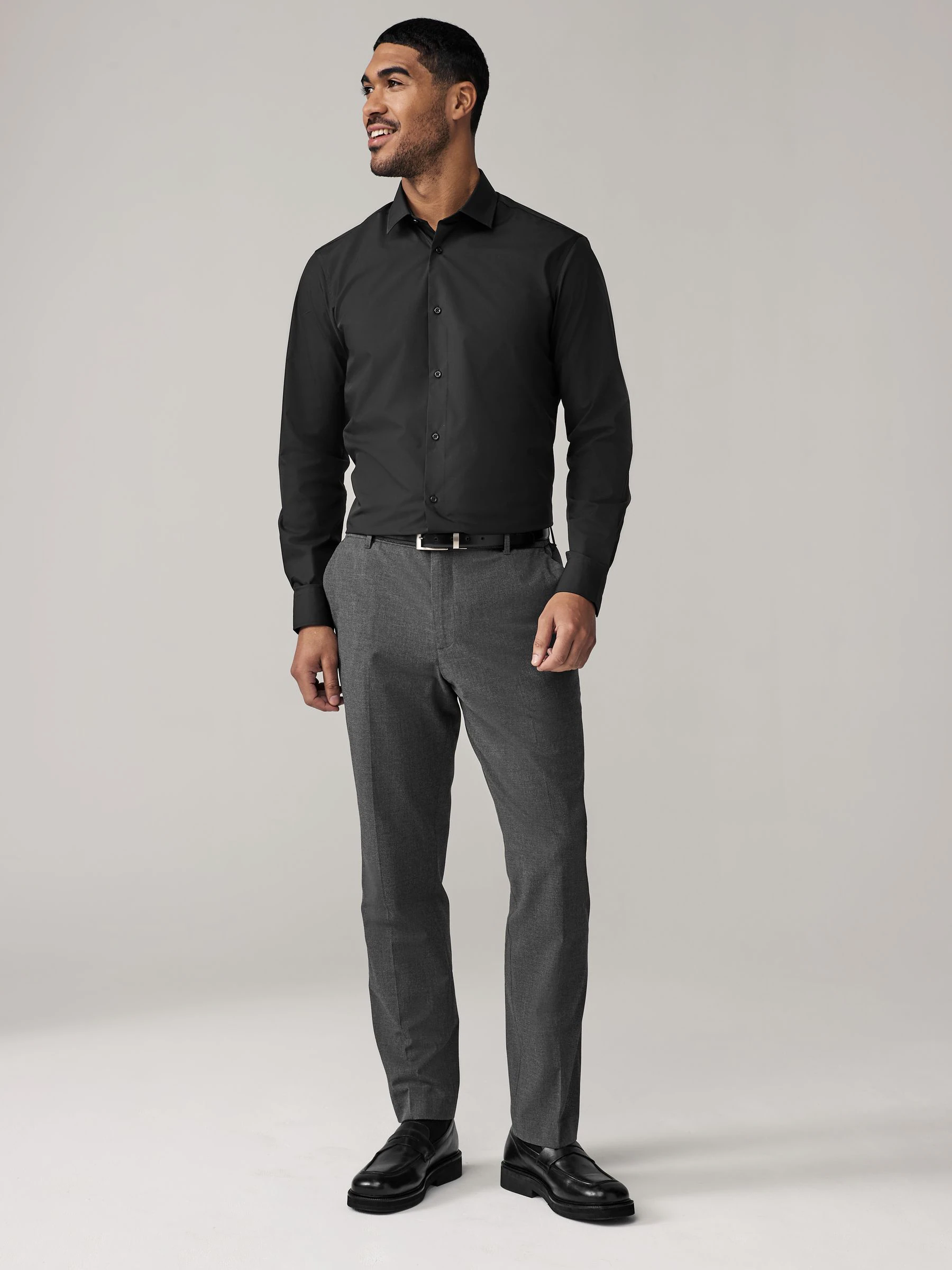 Antraciet - Aansluitend - Elasticated Waist Motionflex Stretch Smart Trousers