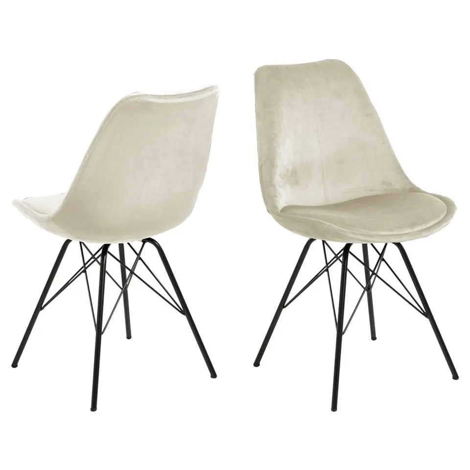 Eetkamerstoel Bonn (2 stuks) - velvet - zand