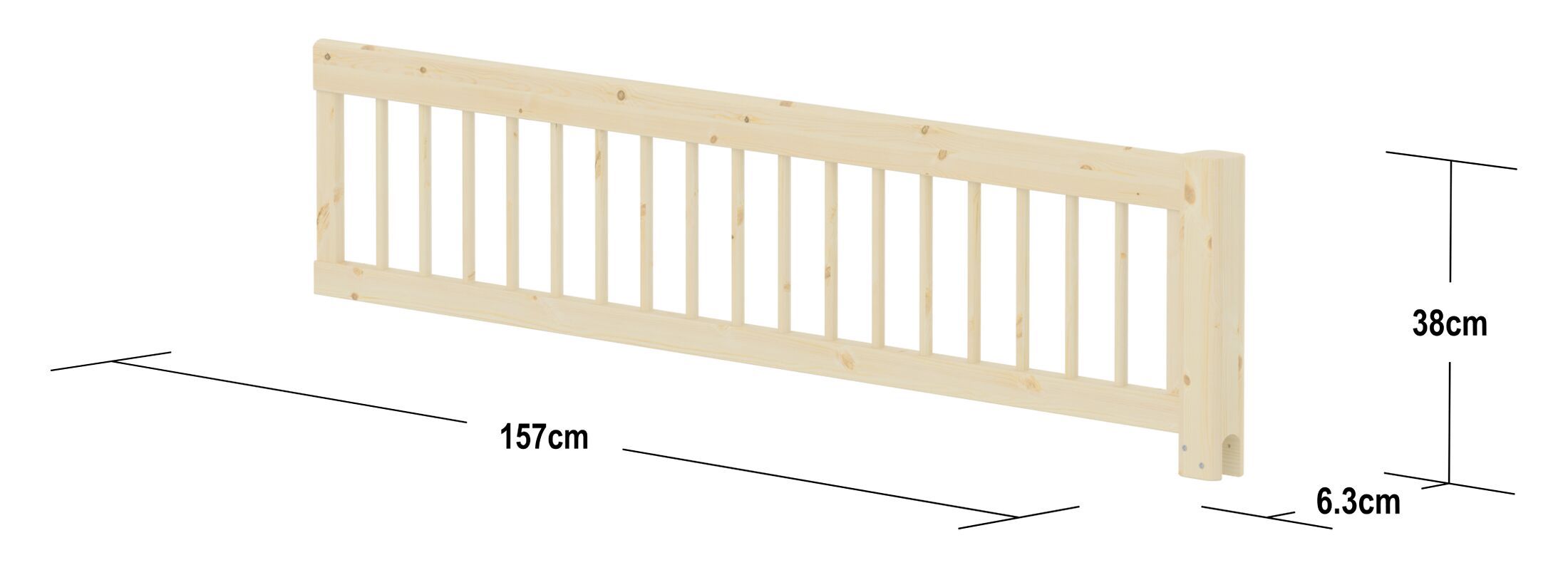 Flexa CLASSIC Absturzsicherung 3/4 - Natur / B: 157.0 cm x T: 6.0 cm x H: 33.0 cm