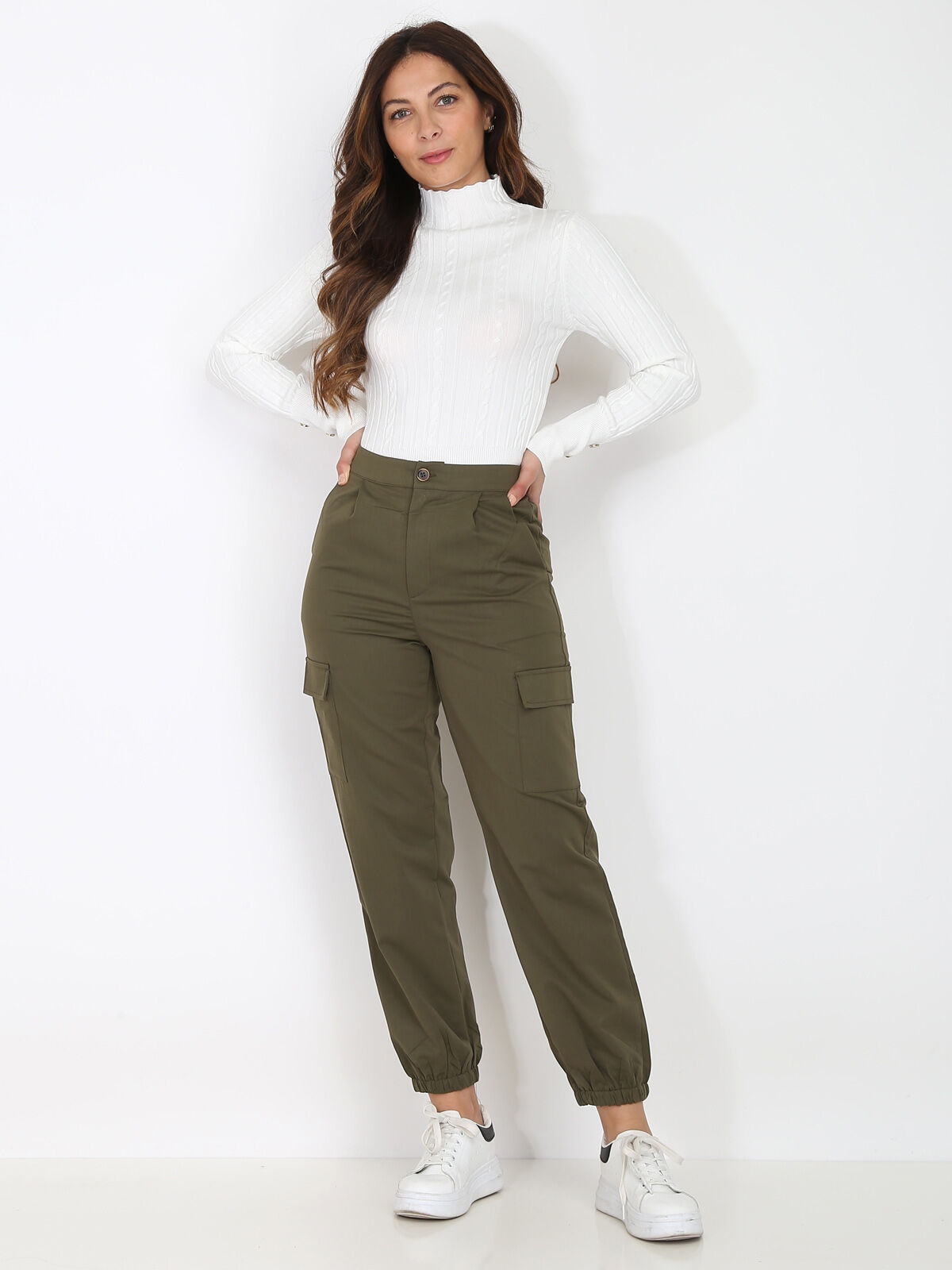 Pantalon cargo- Kaki
