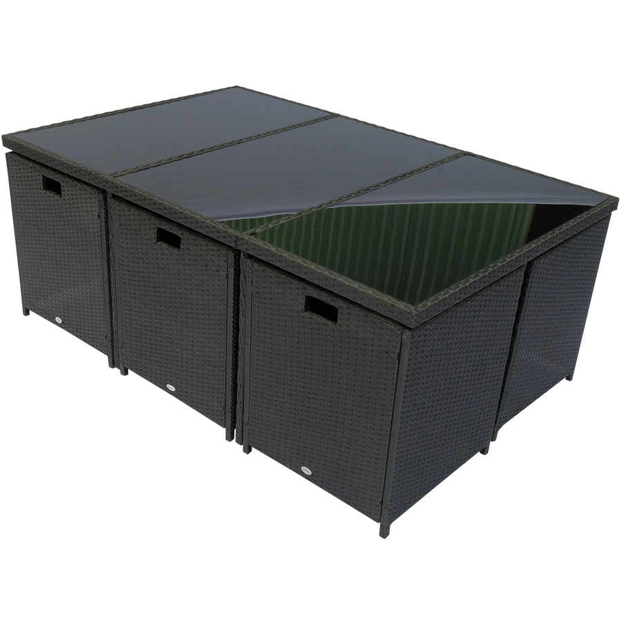 Outsunny Polyrattan Sitzgruppe als 27-tlg. Set schwarz, cremeweiß