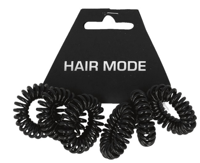 Hair Mode Haarelastiek Kabel Klein Zwart 6 Stuks