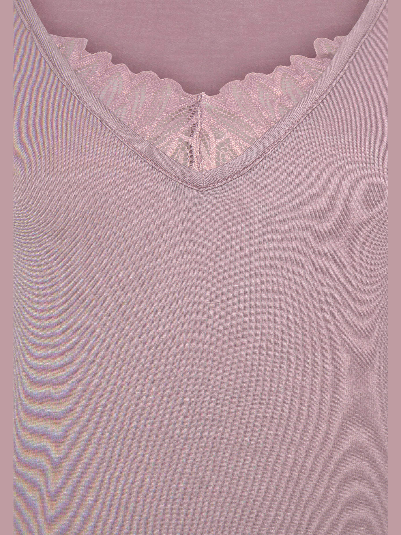 Haut de pyjama t-shirt à manches avec détails en dentelle