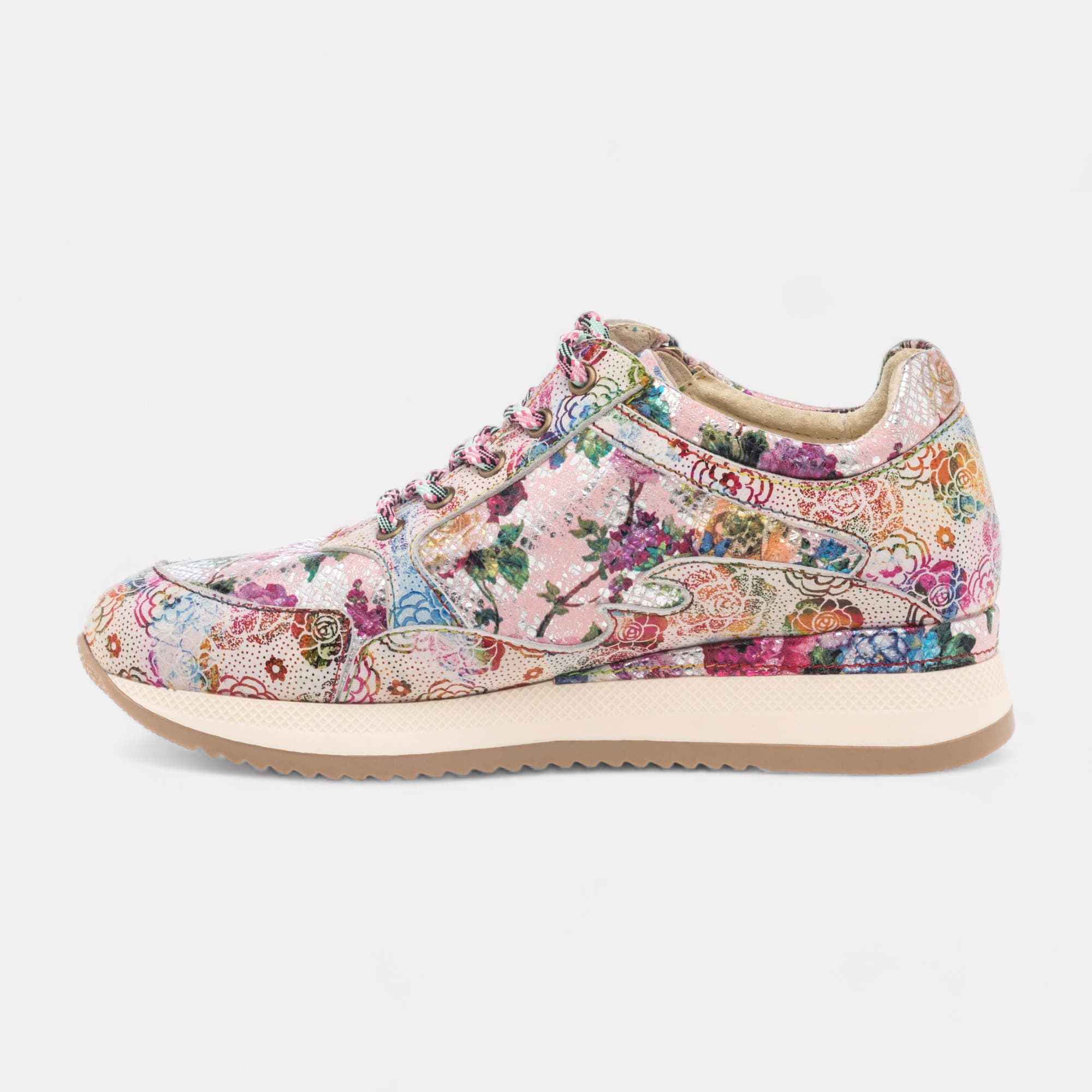 Baskets basses Femme en cuir rose