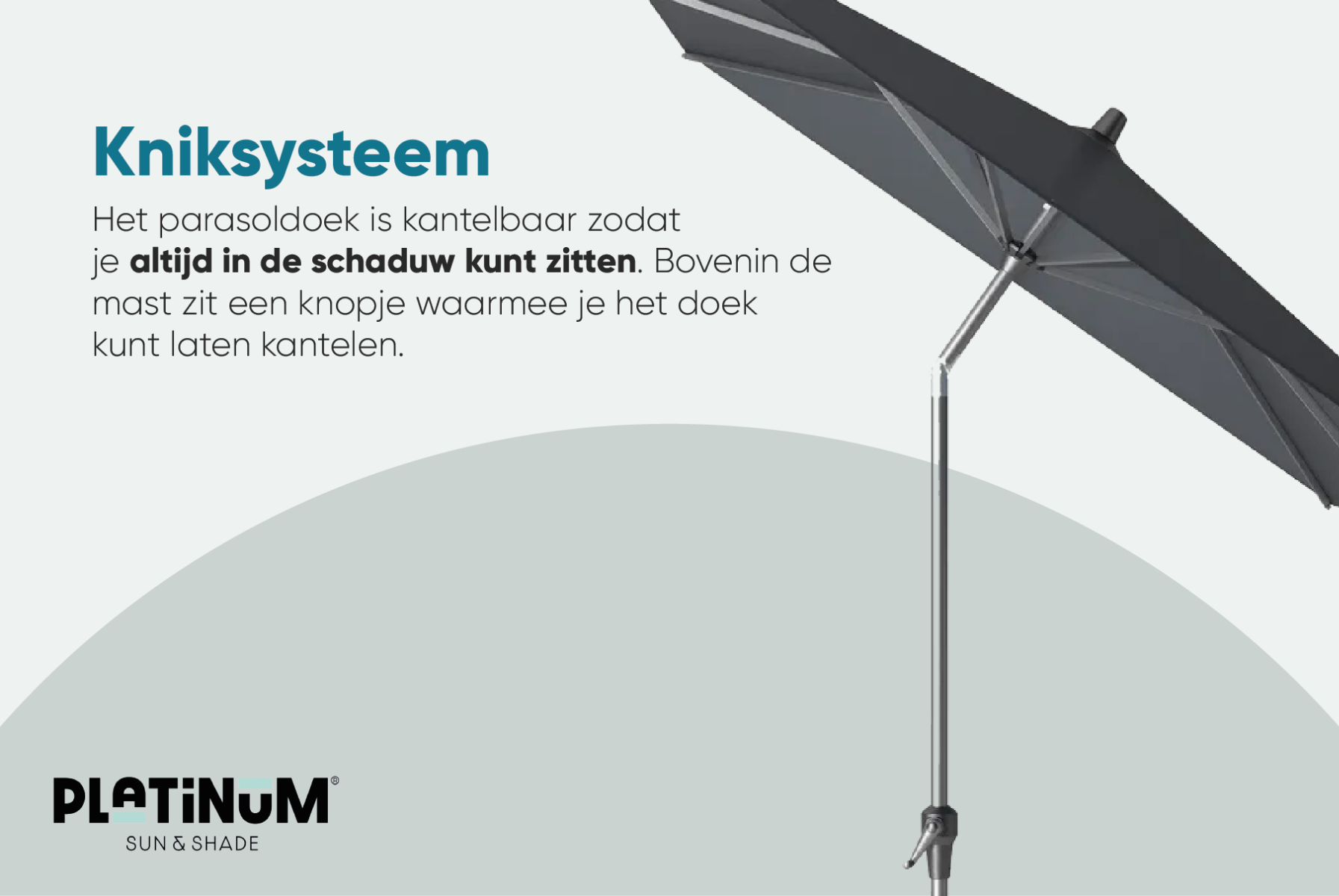 Platinum Riva stokparasol 3 m. rond - Teak Antraciet