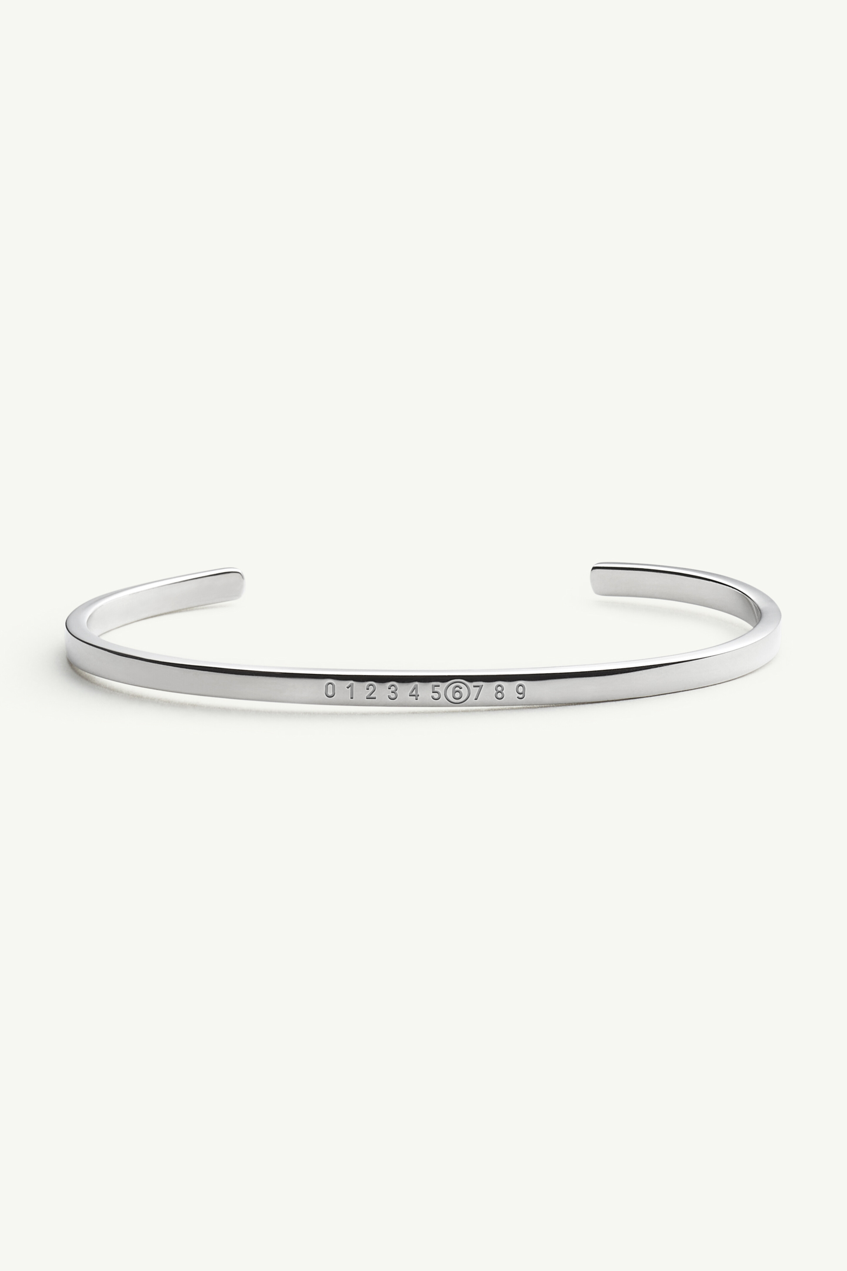 Bracelet en laiton Numeric Minimal pour femme | MM6 Polished palladio