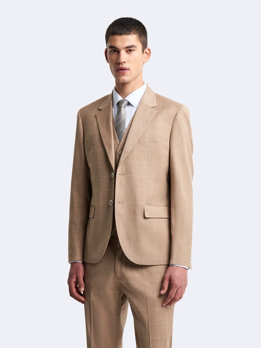 Veste coordonnable slim à carreaux