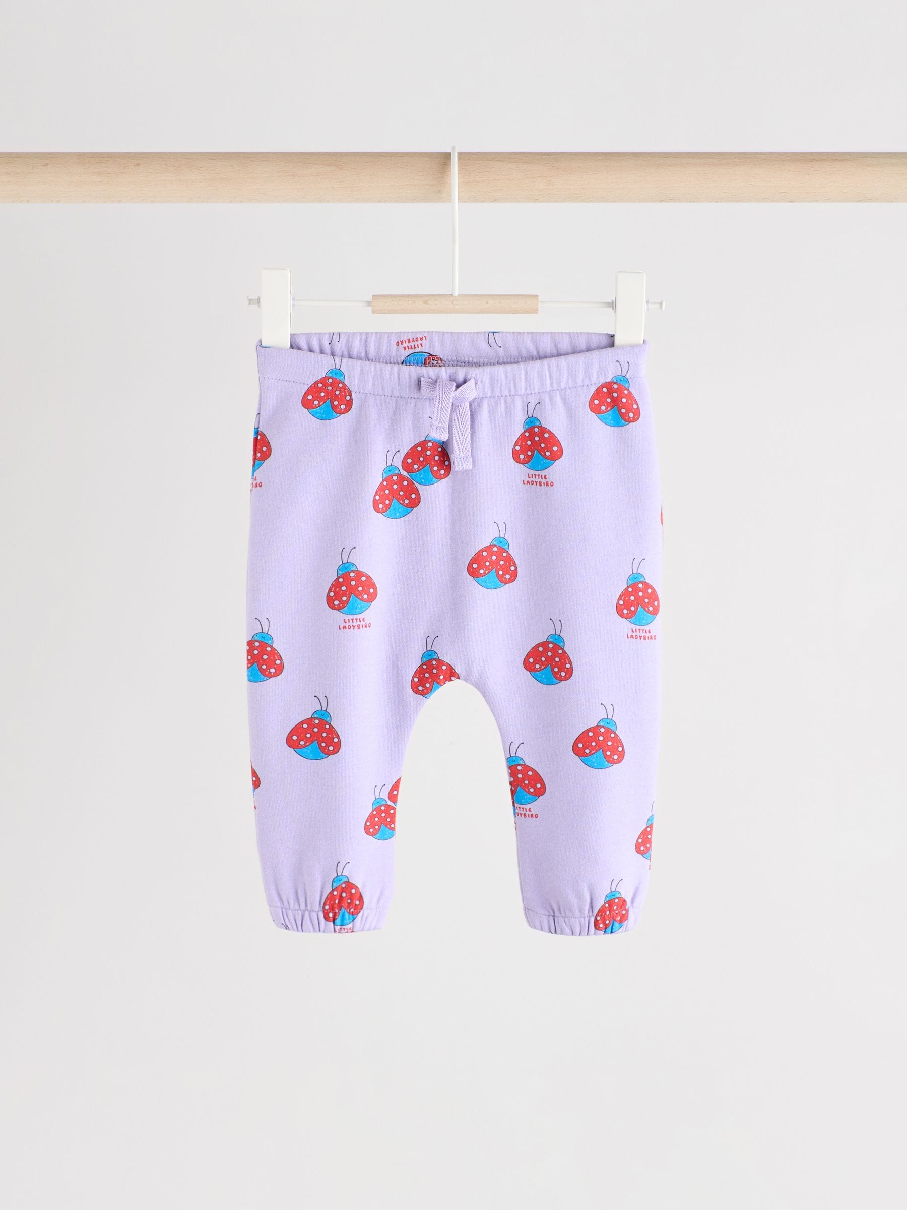 Paarse Lieveheersbeestje - Set van 2 -delige Baby Sweater en Joggingbroeken (0mnd -2jr)