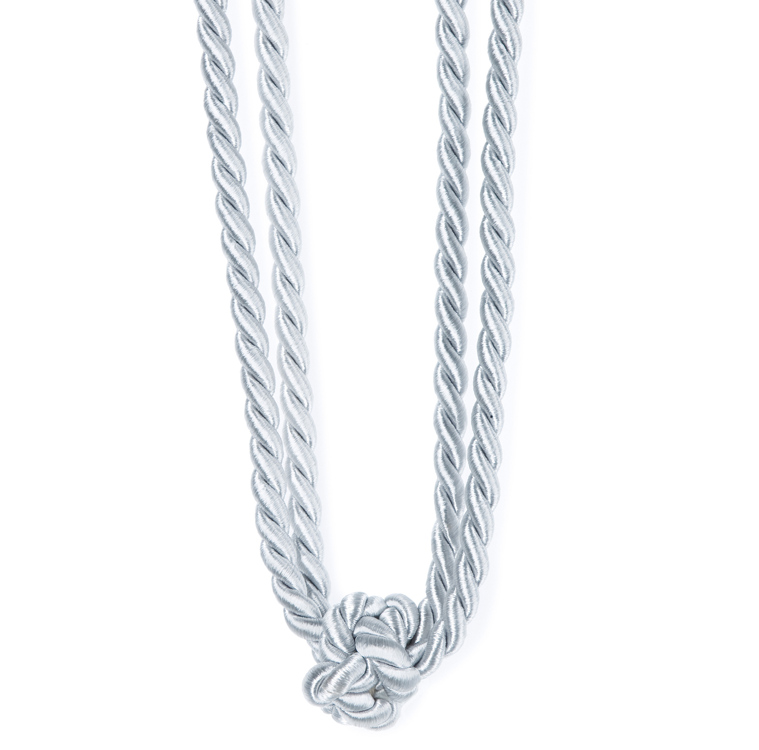 Raffhalter - silbergrau - Zierknoten - 60 cm