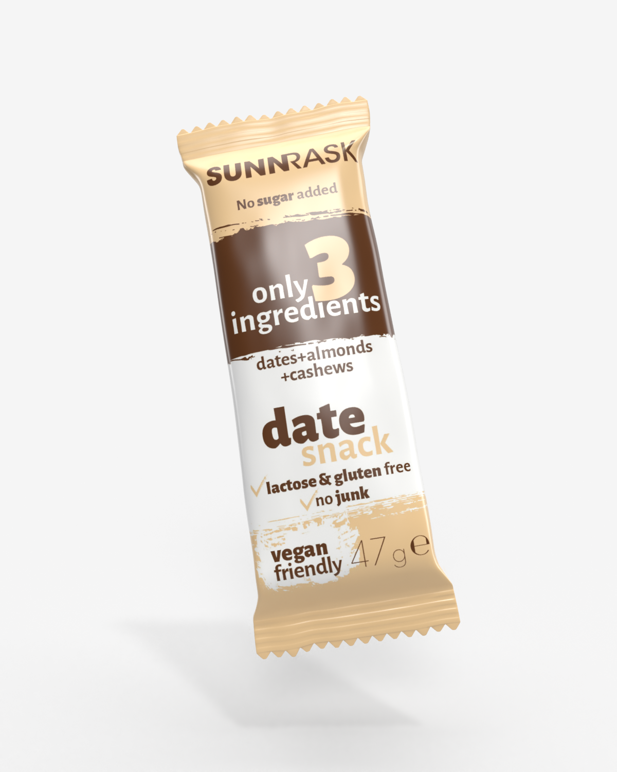 SunnRask Mellommåltidsbar Cashews &amp; Dates 10x47g - TIPAKNING!