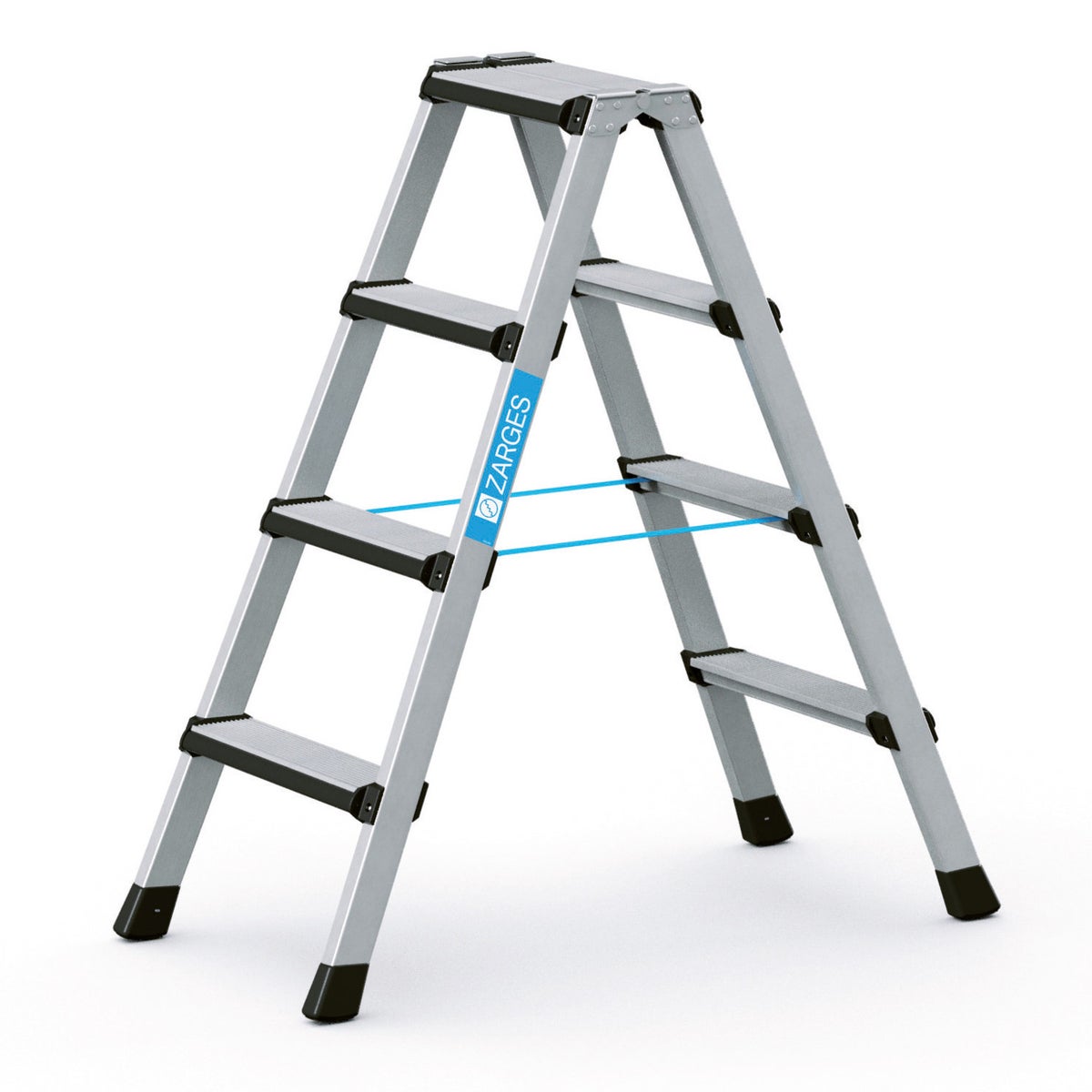 Zarges Comfortstep B trapladder met gepolsterde trede-voorkant, 2x4 treden