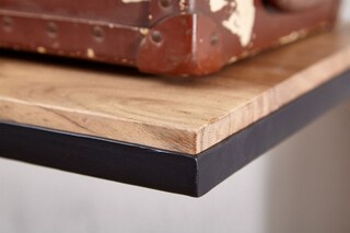 Garderobe 70 x 27 cm Akazie Massiv/Schmiedeeisen schwarz