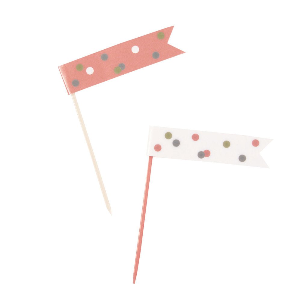 Happy Birthday Vlag Prikkers Rose Goud 9cm 6st